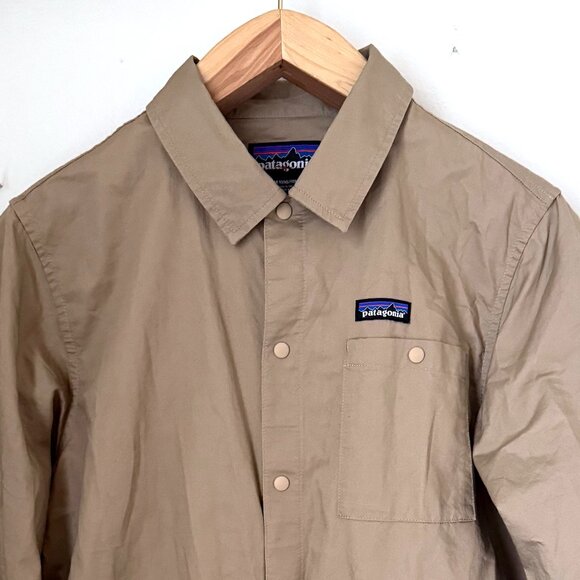 PATAGONIA Mens Khaki Snap Lightweight All-Wear Hemp Coaches Jacket Medium - Picture 1 of 13